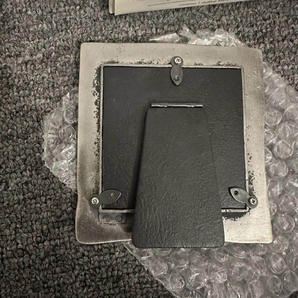 Pier One Desktop Frame Picture 3 in x 3 in Button Metal